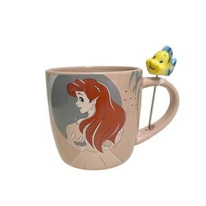 NEW Disney Princess The Little Mermaid Ariel and Flounder Stirring Stick Mug
